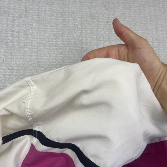 Y2K Retro Reebok Pink / White Windbreaker Jacket Woman Small Full Zip VTG - Picture 15 of 15